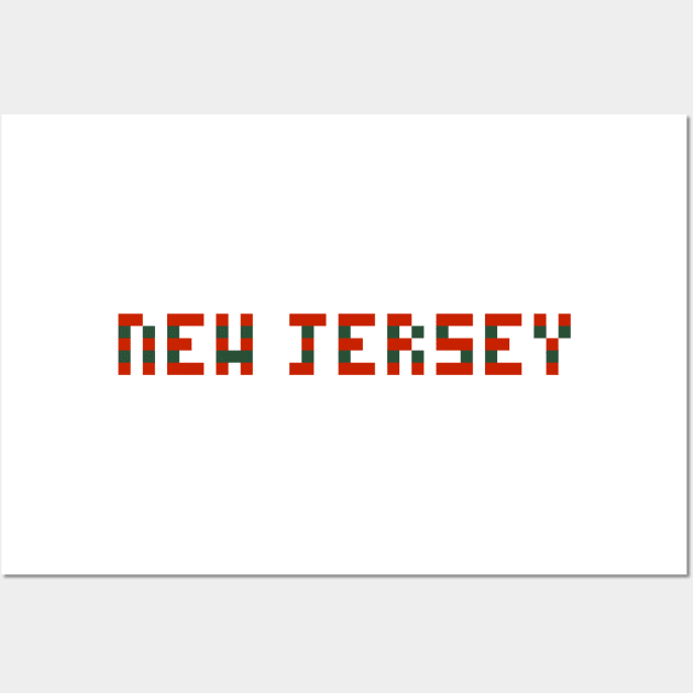 Pixel Hockey State New Jersey 2018 3rd Jersey Wall Art by gkillerb